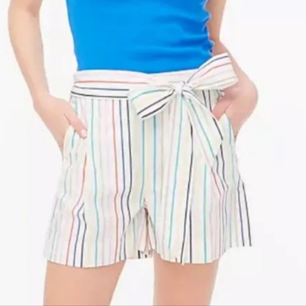 J.Crew Factory Striped Paper Bag Shorts (10)